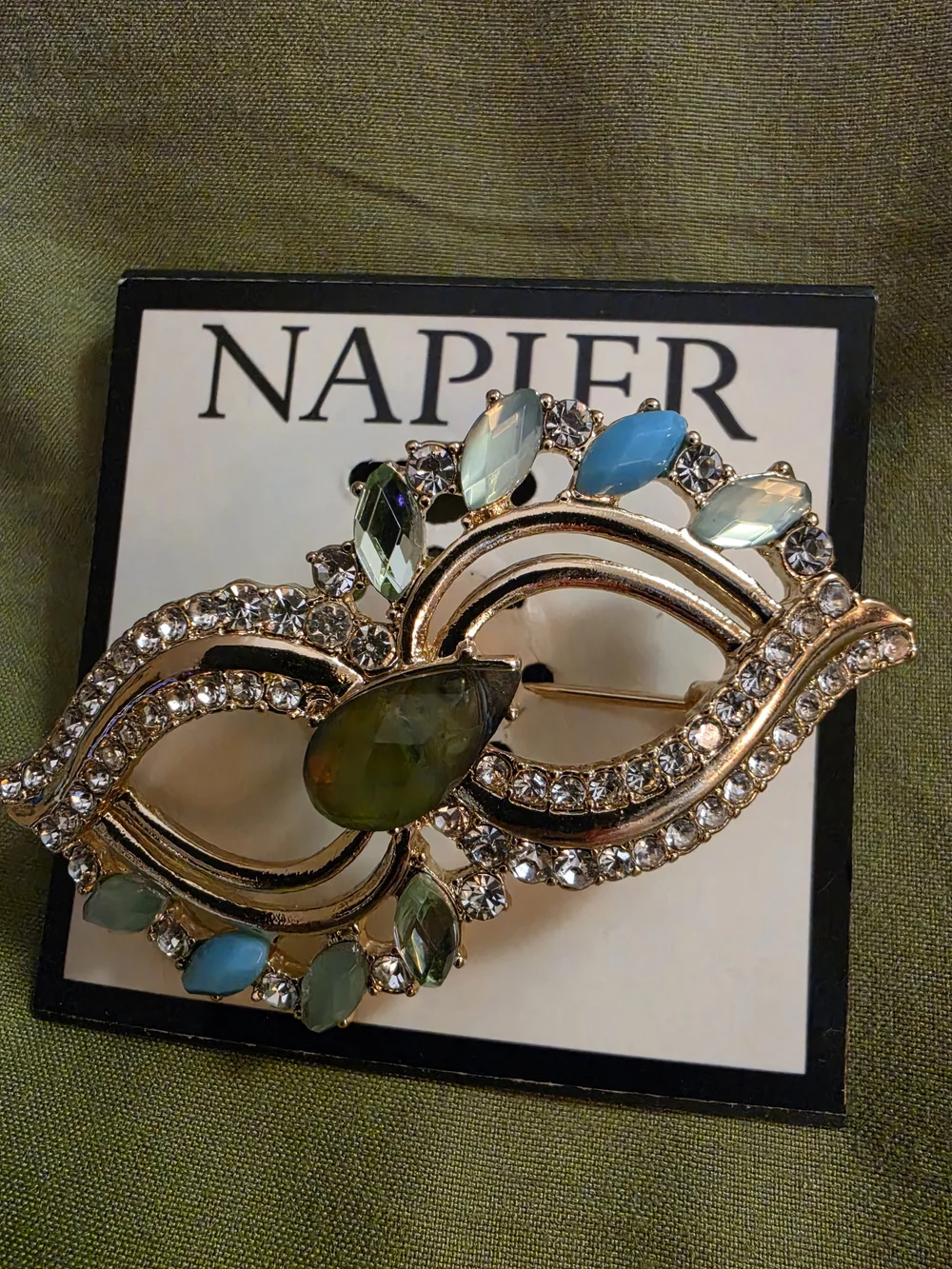 Napier Gold-Tone Masquerade Brooche.